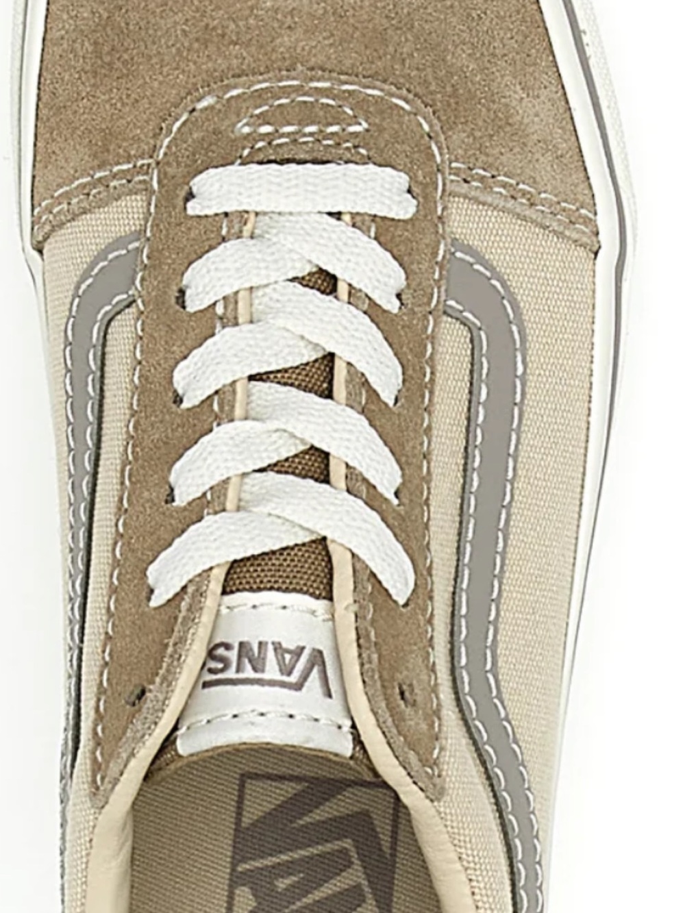Vans Kids Tan & Beige Low-Top Suede Canvas Sneakers